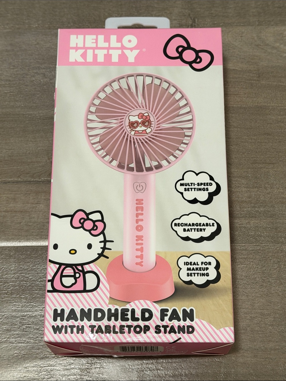 Sanrio Hello Kitty Pink Portable Fan with Stand